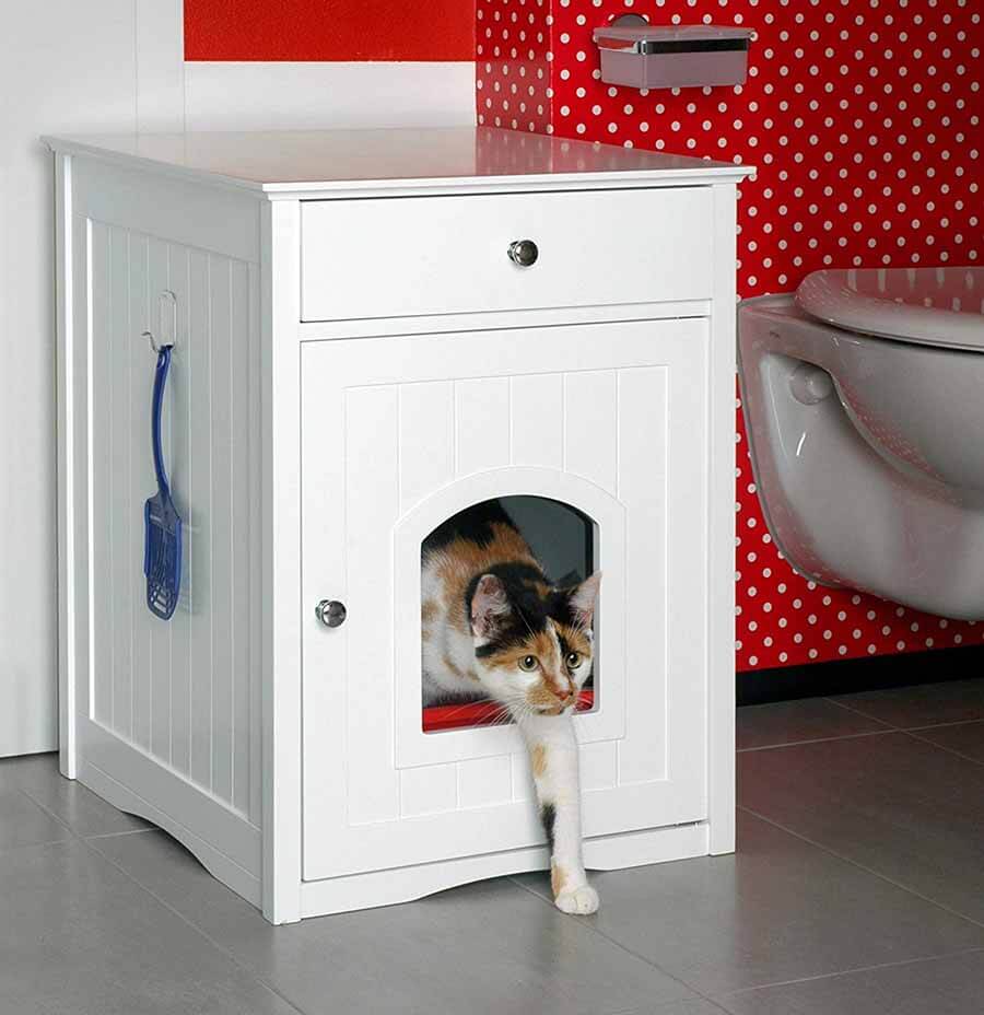 Katzenklo Schrank WC Bad