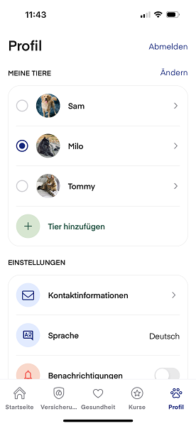 lassie app haustier übersicht